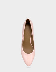Women's Dress Pump in Pale Pink Faux Crinkle Patent