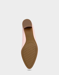 Women's Dress Pump in Pale Pink Faux Crinkle Patent