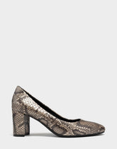 Women's Dress Pump in Champagne Metallic Snake