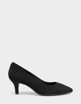 Women's Kitten Heel Pump in Black Suede
