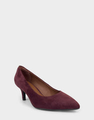 Women's Kitten Heel Pump in Fig Suede