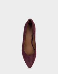 Women's Kitten Heel Pump in Fig Suede