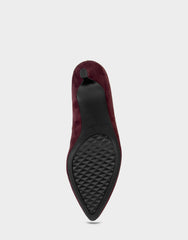 Women's Kitten Heel Pump in Fig Suede