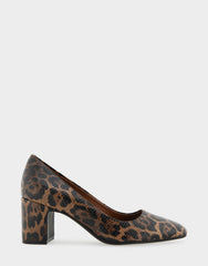 Women's Pump in Mocha Jaguar Embossed Print