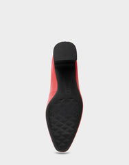 Minetta Racing Red Leather Mid-Heel Pump