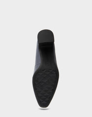 Minetta Navy Leather Mid-Heel Pump