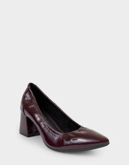 Women's Pump in Merlot Stretch Crinkle Patent