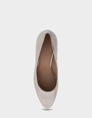Betsy Champagne Genuine Leather Mid Heel Pump