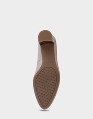 Betsy Champagne Genuine Leather Mid Heel Pump