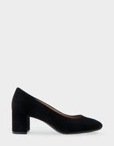 Ebel Black Genuine Suede Mid Heel Pump