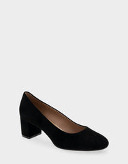 Ebel Black Genuine Suede Mid Heel Pump