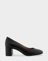 Ebel Black Genuine Leather Mid Heel Pump