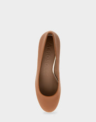 Ebel Tan Genuine Leather Mid Heel Pump