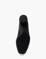 Casta Navy Stretch Gabardine Fabric Mid Heel Pump