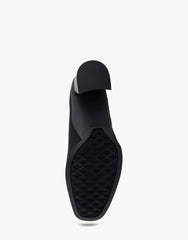Casta Black Stretch Gabardine Fabric Mid Heel Pump