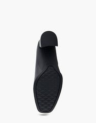 Casta Black Patent Faux Leather Mid Heel Pump