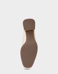 Alae Soft Gold Genuine Leather Mid Heel Pump