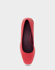 Alae Racing Red Genuine Leather Mid Heel Pump