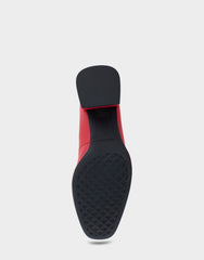 Alae Racing Red Genuine Leather Mid Heel Pump
