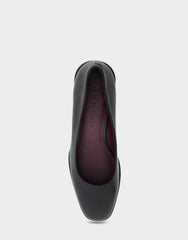 Alae Black Genuine Leather Mid Heel Pump