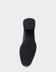 Alae Black Genuine Leather Mid Heel Pump