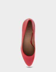 Betsy Racing Red Leather Mid Heel Pump