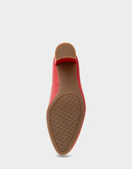Betsy Racing Red Leather Mid Heel Pump