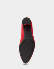 Betsy Red Genuine Suede Mid Heel Pump