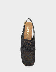 Santina Platform Slingback Loafer In Black Raffia