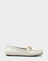 Women's Casual Loafer in White Faux Pebbled