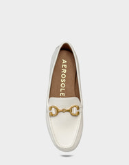Women's Casual Loafer in White Faux Pebbled
