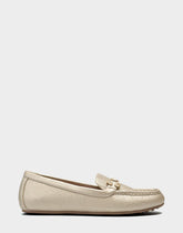 Women's Casual Loafer in Soft Gold Faux Metallic Pebbled