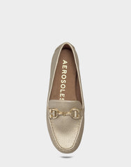 Women's Casual Loafer in Soft Gold Faux Metallic Pebbled