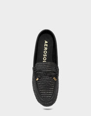 Women's Mule in Black Basket Raffia
