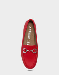 Women's Casual Loafer in Rich Red Faux Pebbled