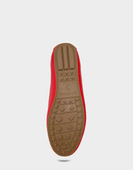 Women's Casual Loafer in Rich Red Faux Pebbled