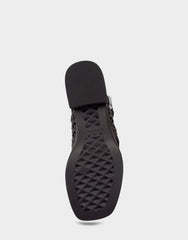 Demi Sandal In Dark Brown Crochet Raffia