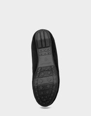 Women's Loafer Mule in Black Faux Suede/Shearling