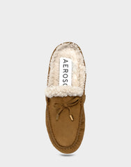 Women's Loafer Mule in Tobacco Faux Suede/Shearling