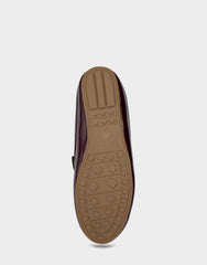 Women's Loafer Mule in Merlot Crinkle Patent/Shearling