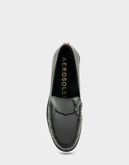 Sienna Black Crinkled Patent Faux Leather Lightweight Flexible Tailored Weejun Loafer