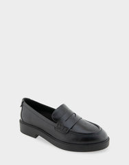 Women's Tailored Loafer in Black Leather
