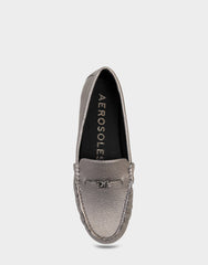 Women's Driver in Gunmetal Faux Leather