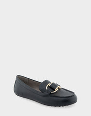 Denver Black Faux Leather Ornamented Loafer