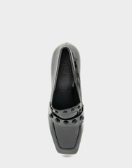 Women's Heeled Loafer in Black Patent