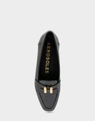 Women's Tailored Loafer in Black Embossed Croco