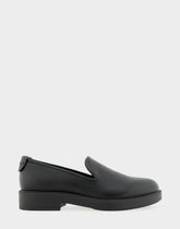 Women's Tailored Loafer in Black Faux Leather