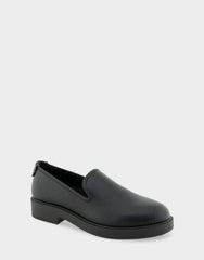 Women's Tailored Loafer in Black Faux Leather