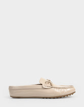 Women's Loafer Mule in Stone Crinkle Patent