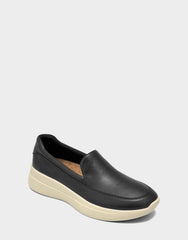 Women's Casual Loafer in Black Faux Soft Leather
